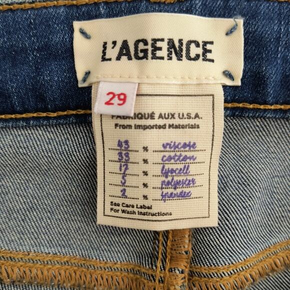 L'agence Margot Striped Skinny Jeans Women's Size 29 Hi Rise Neptune - Picture 2 of 15